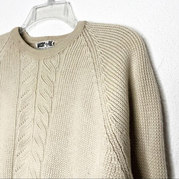 Vintage Meister Knit Fisherman Cable Knit 100% Wool Sweater Austria Grandpa - Picture 2 of 10